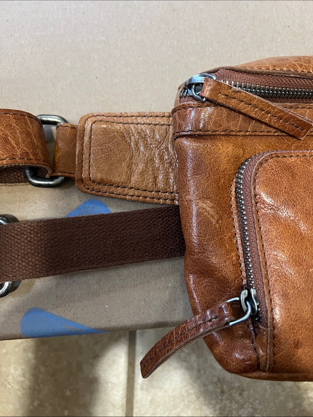 Spikes&Sparrow Brown Leather Belt Bag Men's/Unisex Crossbody Pouch - Picture 4 of 10